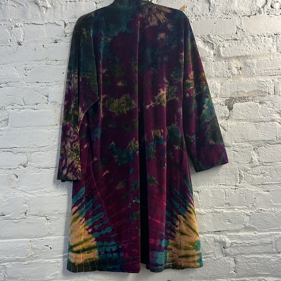 Velvet Tie Dye Duster Coat - Picture 4 of 5